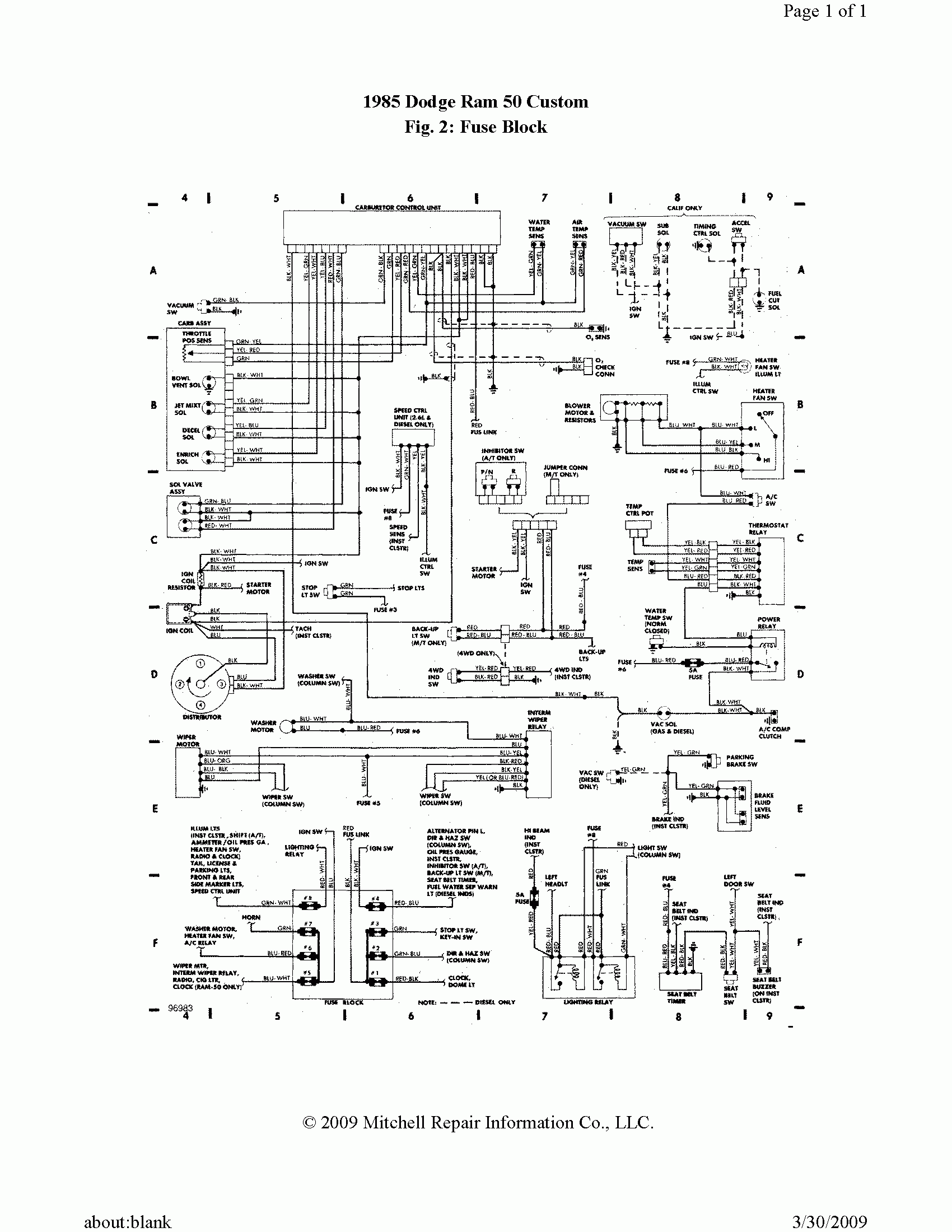 1988 Dodge Ram 50 Wiring Diagram Wiring Diagram