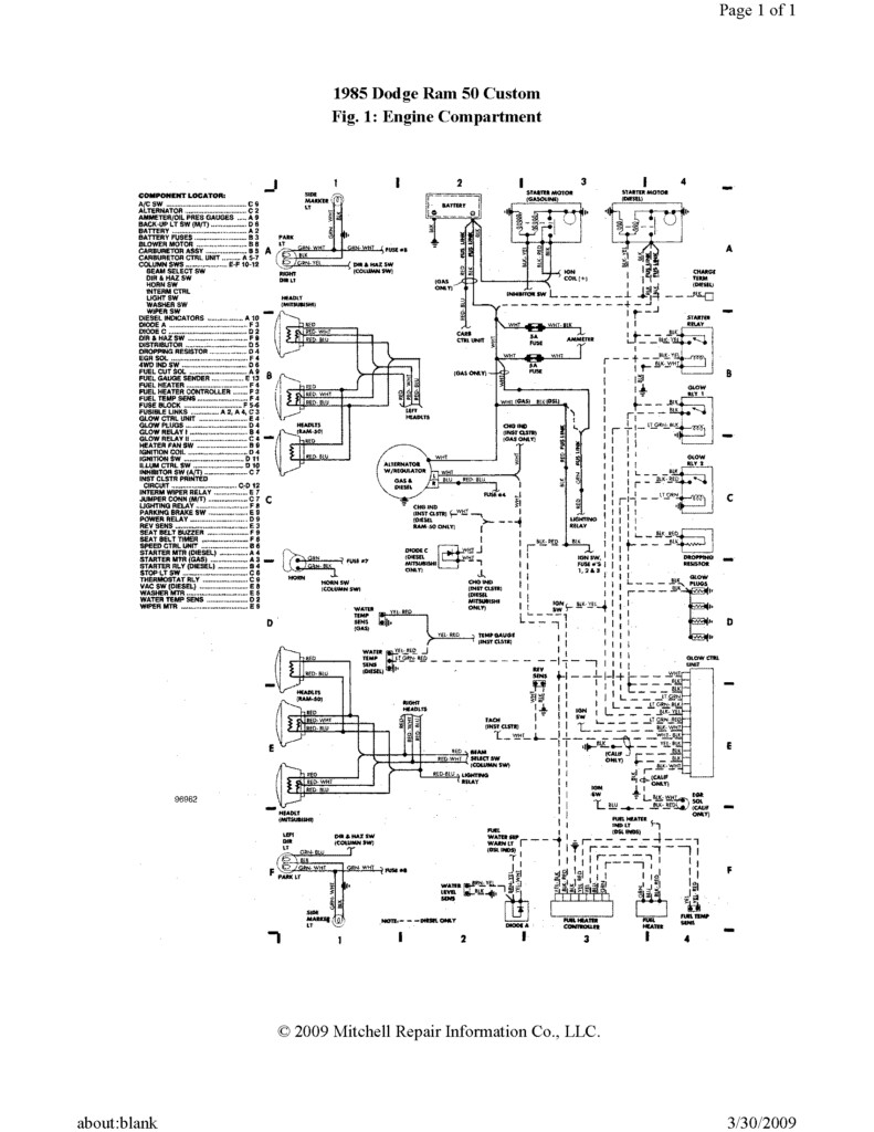 1989 Dodge Pickup D150 Wiring Diagram