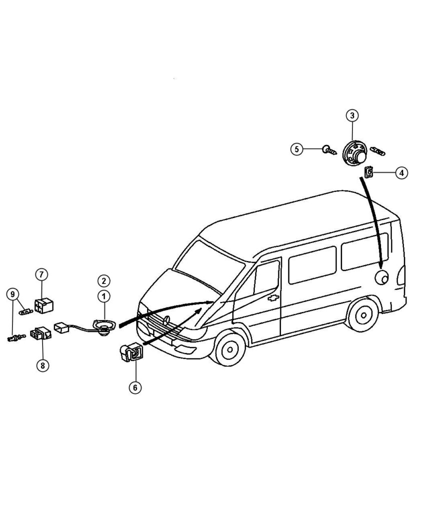 2005 Dodge Sprinter 2500 Retainer Wiring Harness Speakers Wheelbase 