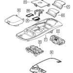 99 02 Dodge Ram Overhead Console Map Light Wiring W Switches MOPAR OEM