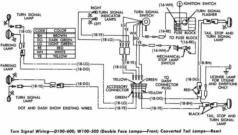 Dodge D100 600 And W100 500 Turn Signal Wiring Diagram All About 