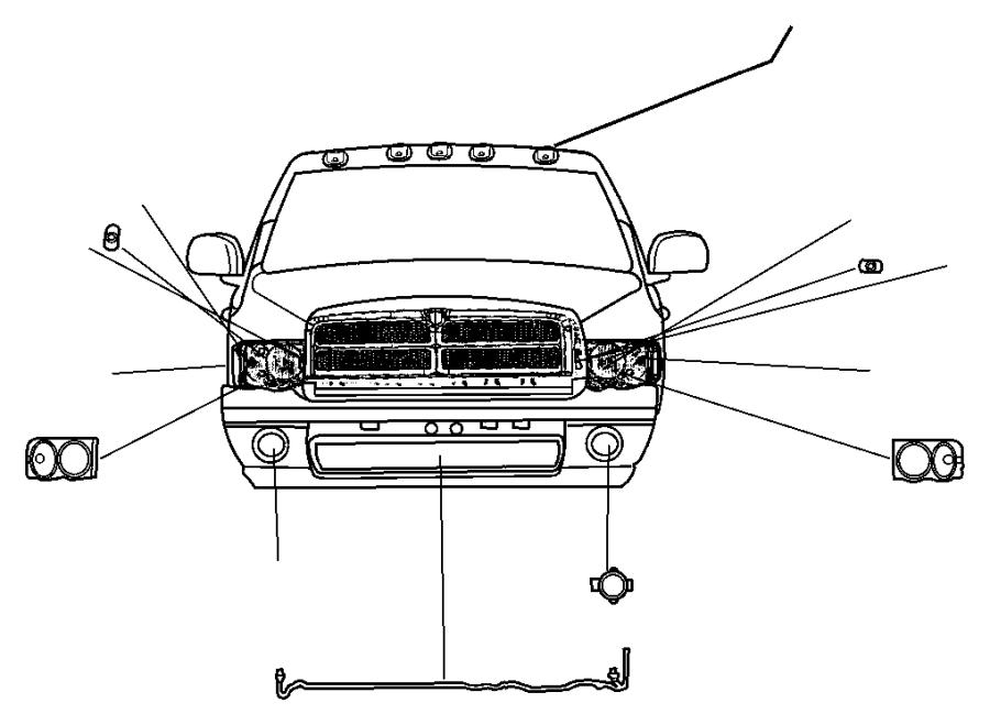 Dodge Ram 1500 Fog Light Wiring Harness FOG LAMP JUMPER Fog Light 