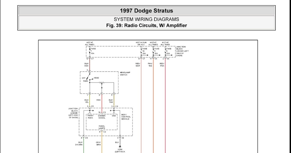 1997 Dodge Stratus Radio Circuits W Amplifier System Wiring Diagrams Schematic Wiring 