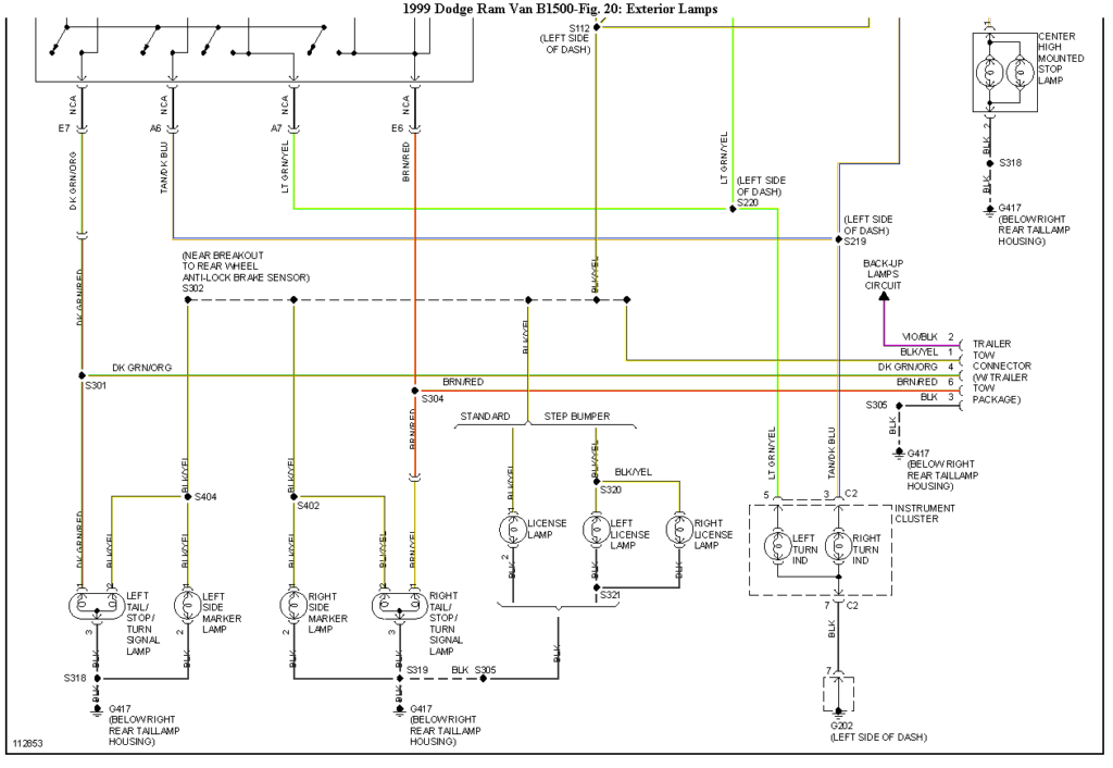 1998 Dodge Ram 2500 Tail Light Wiring Diagram Wiring Diagram