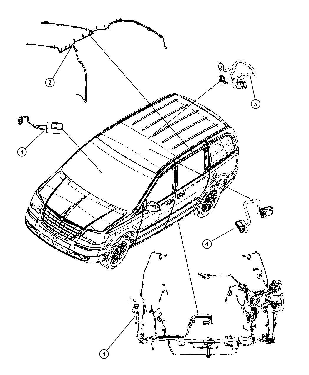 2008 Dodge Grand Caravan Wiring Body Upper 04869866AD Mopar Parts 