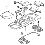 99 02 Dodge Ram Overhead Console Map Light Wiring W Switches MOPAR OEM