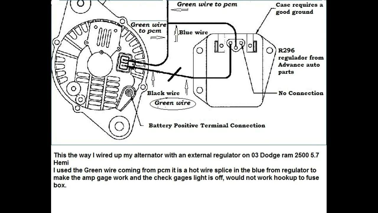 03 Dodge Ram 2500 5 7 Hemi External Regulator Wiring Diagram YouTube