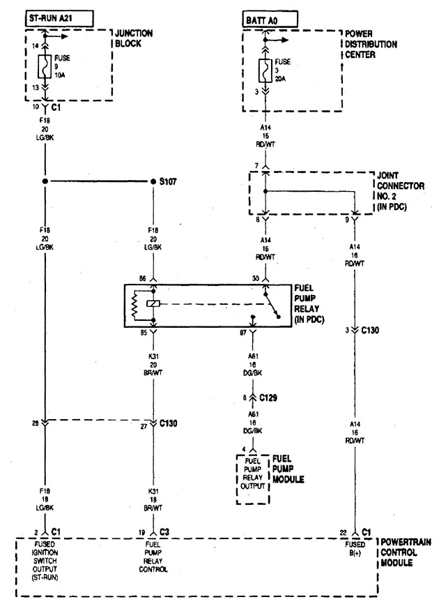 1999 Dodge Ram 1500 Is Not Getting Gas Swapped Relays No Help No  - 1999 Dodge RAM Headlight Switch Wiring Diagram