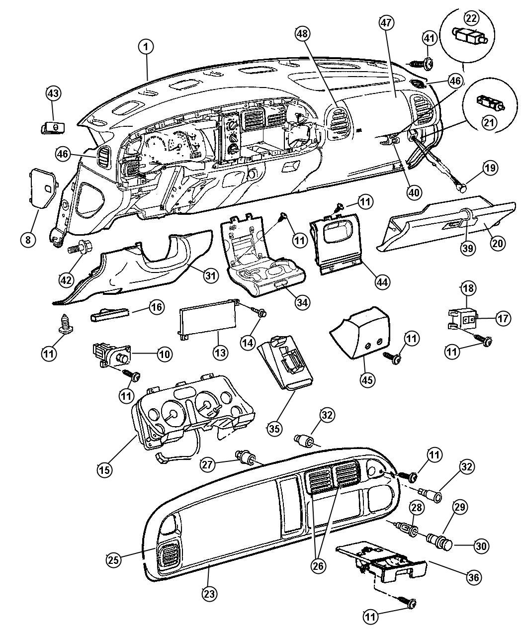 2001 Dodge Ram 2500 Switch Headlamp 56021674AD Mopar Parts  - 2001 Dodge RAM Instrument Panel Wiring Diagram