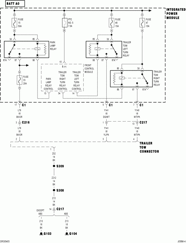 2003 Dodge Ram 1500 4x4 5 7L Has No Right Trailer Turn brake Out Of The  - 2003 Dodge RAM 2500 Diesel Wiring Diagram