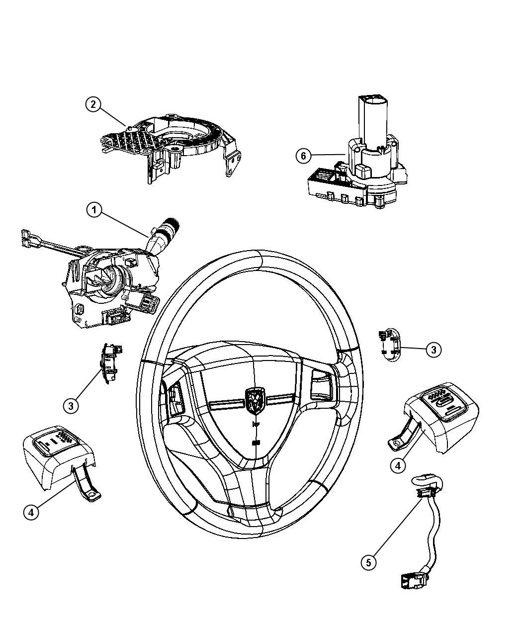 2007 Dodge Ram 1500 Switch Ignition Columnhybrid 56049838AC Mopar  - 2007 Dodge RAM Steering Column Wiring Diagram