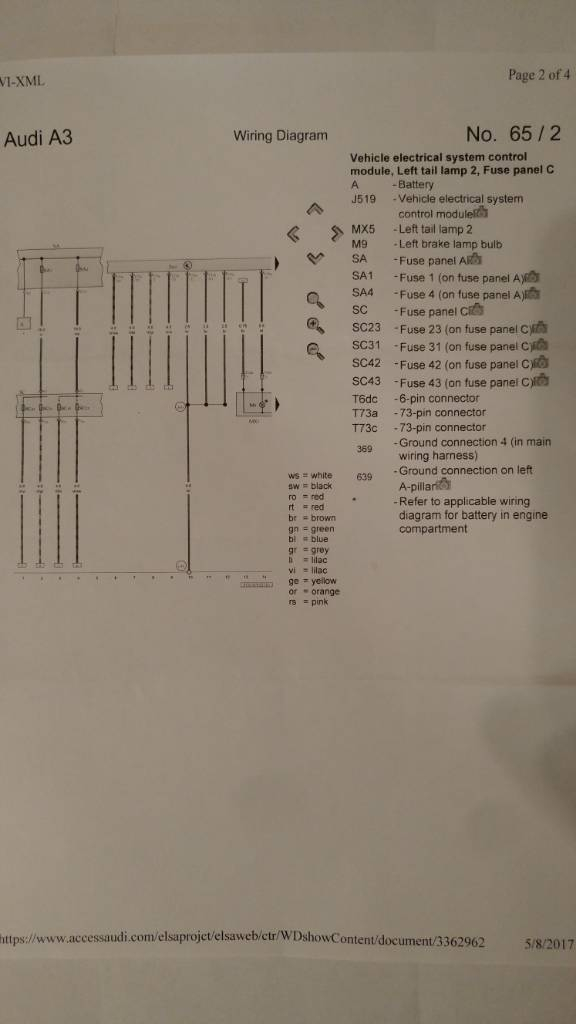 2015 2016 Audi A3 Tail Light Wiring Diagram - 05 Ram Wiring Diagram