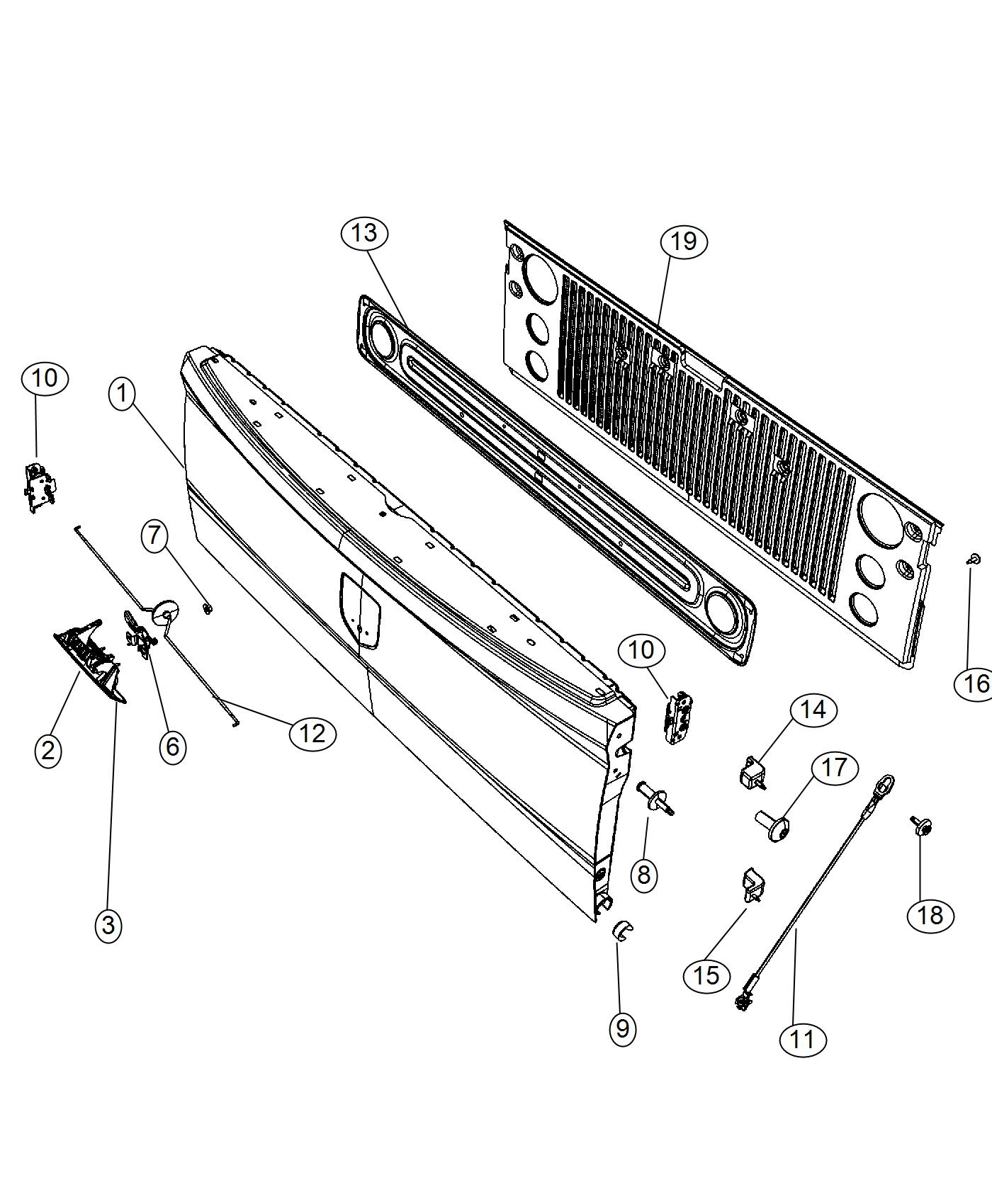 2016 RAM 1500 Tailgate Awl Systemfiat Badginglimited 68245874AE  - 2016 Ram Tailgate Wiring Diagram