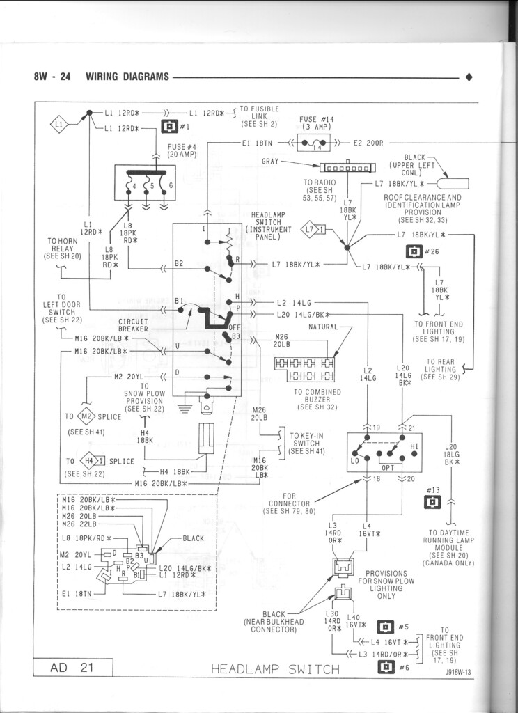 3 Wire Alternator Wiring Diagram Dodge - 1994 Dodge RAM 2500 Headlight Wiring Diagram