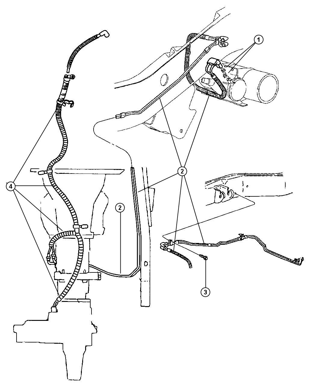 52105299AB Dodge Harness Vacuum Front Axle Lines Case Dodge  - Metra Wiring Harness Diagram For 1997 Dodge RAM