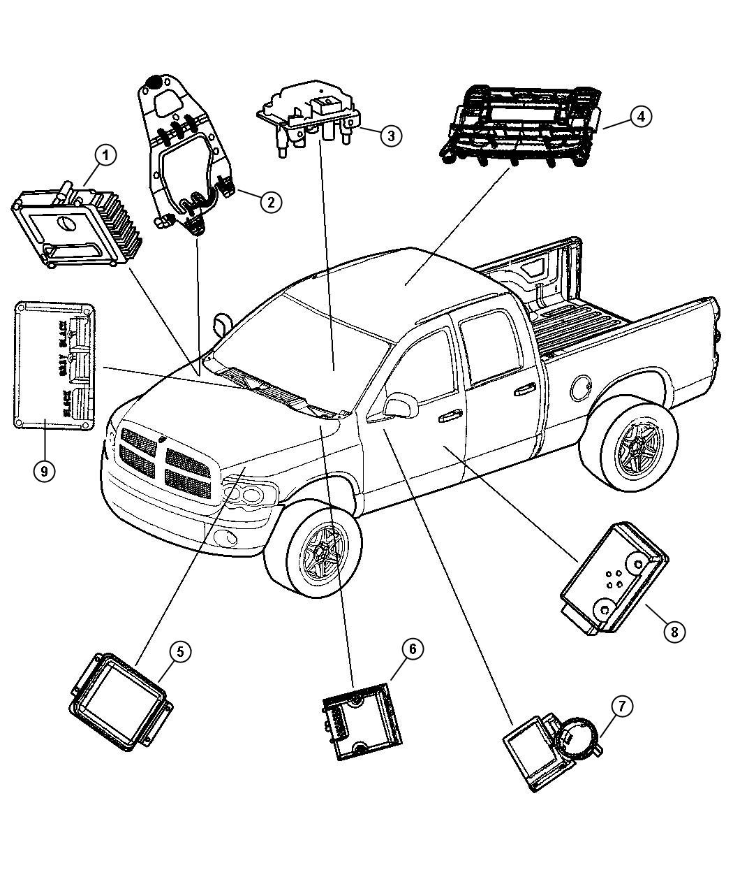 56049707AF Dodge Module Overhead Console Trim all Trim Codes  - 2001 Ram 2500 Overhead Console Wiring Diagram