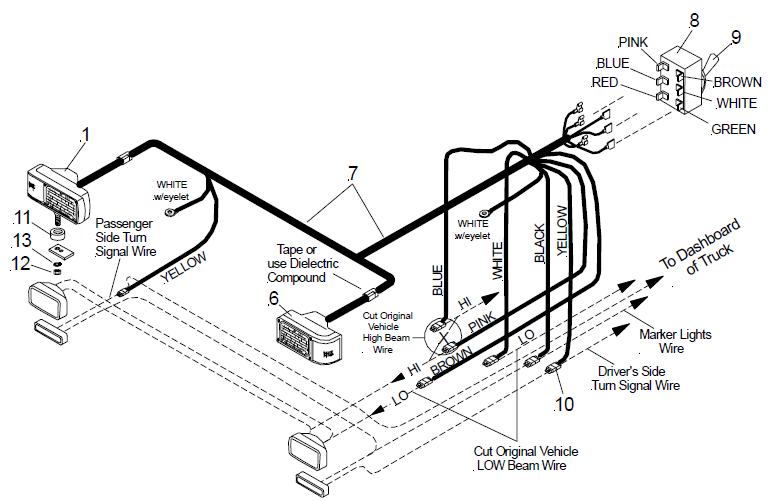 80800 Meyer Truck Lite Plow Lights - Dodge RAM Wiring Diagram For A Western Snow Plow