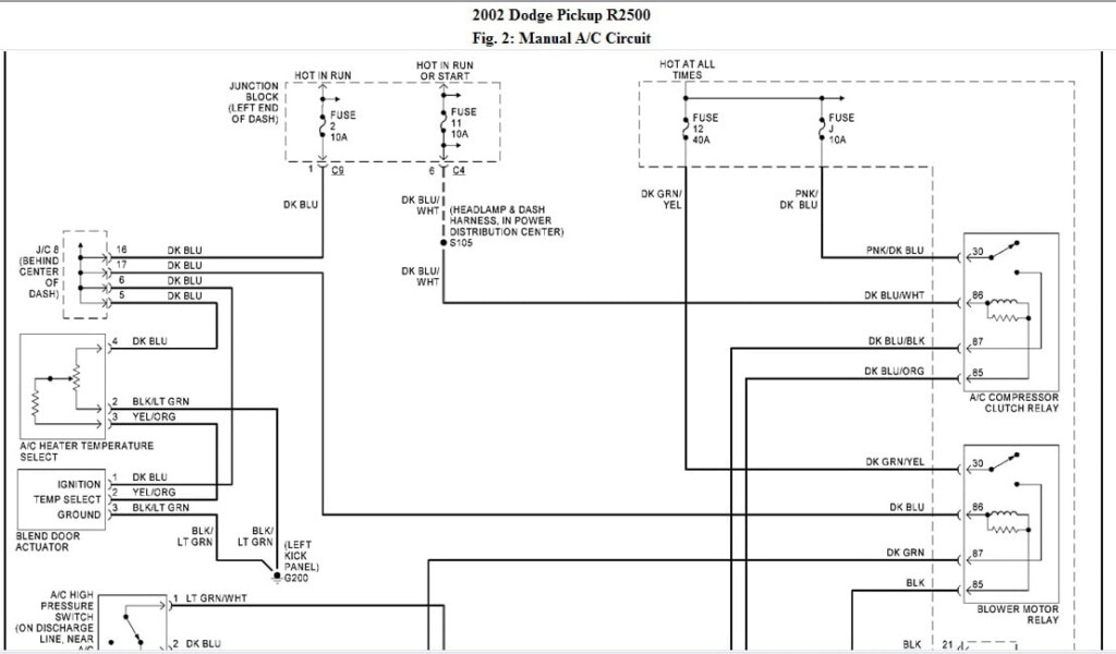 Ac Not Working On 2002 Dodge Ram 2500 5 9 Cummins Engine I Do Not  - 2001 Ram 1500 Engine Wiring Diagram