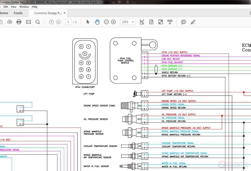 Cummins Dodge Ram 24 2001 3666482 Wiring Diagram Auto Repair Manual  - 1996 Dodge RAM Starter Wiring Diagram