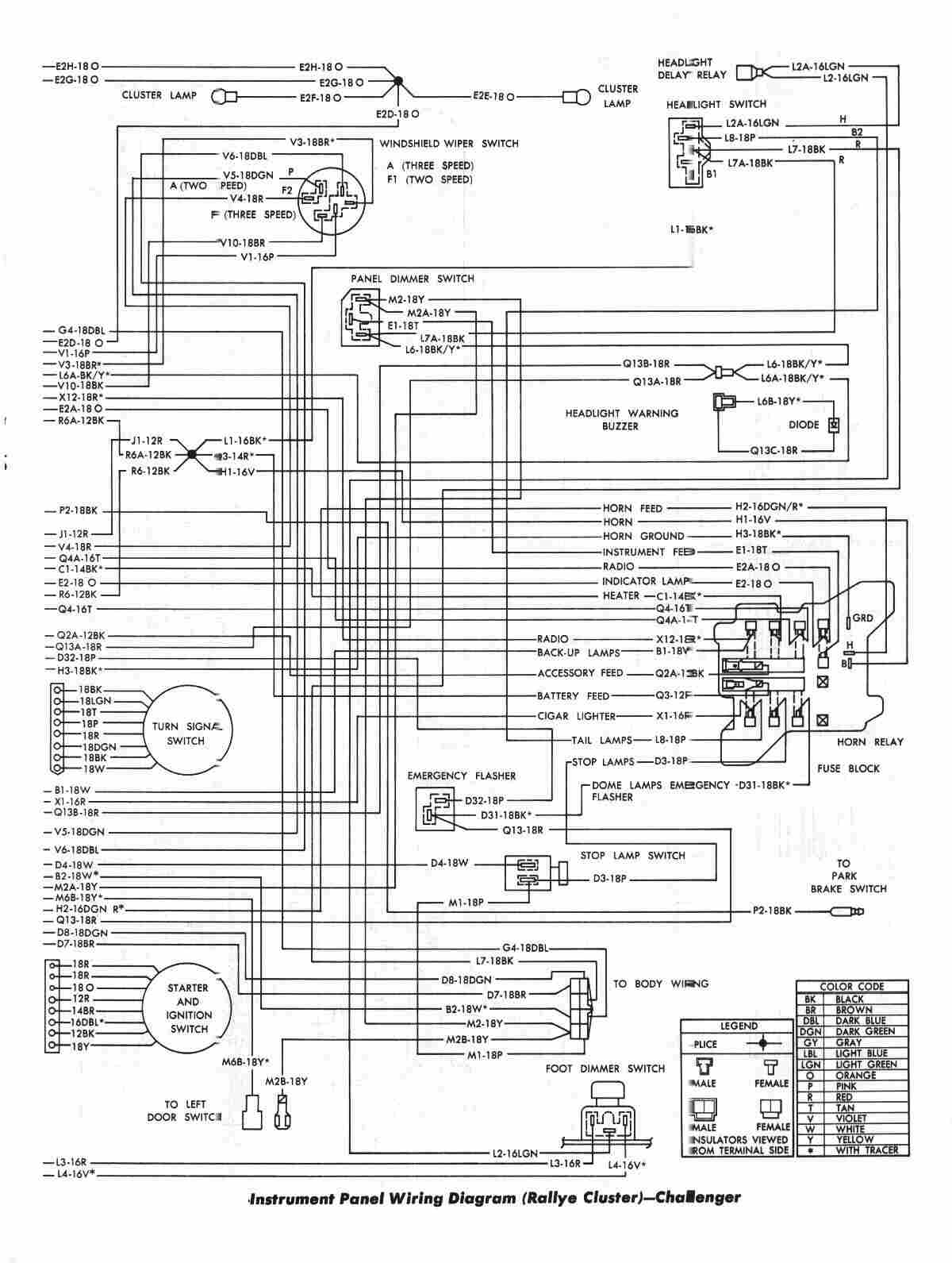 Dodge Challenger 1970 Instrument Panel Wiring Diagram Rallye Cluster  - 2017 Ram 1500 Headlight Wiring Diagram