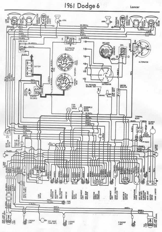 Dodge Lancer 1961 Electrical Wiring Diagram All About Wiring Diagrams