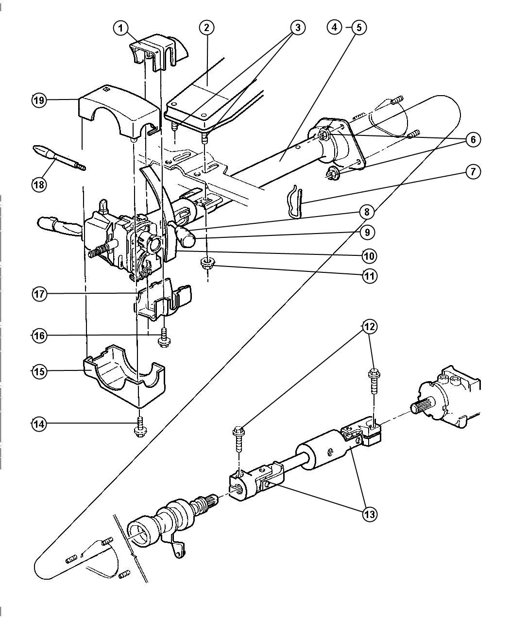 Dodge Ram 1500 Shaft Intermediate 55351113AG Myrtle Beach SC - 2000 Dodge RAM 1500 Steering Colum Wiring Diagram