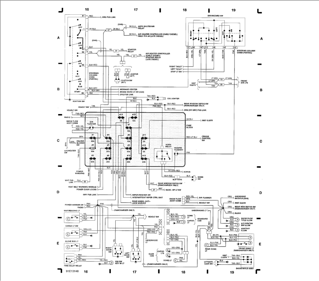 I Am Looking For The Wiring Diagram For A 1991 Dodge Diesel 2500 - 1991 Dodge RAM 250 Wiring Diagram