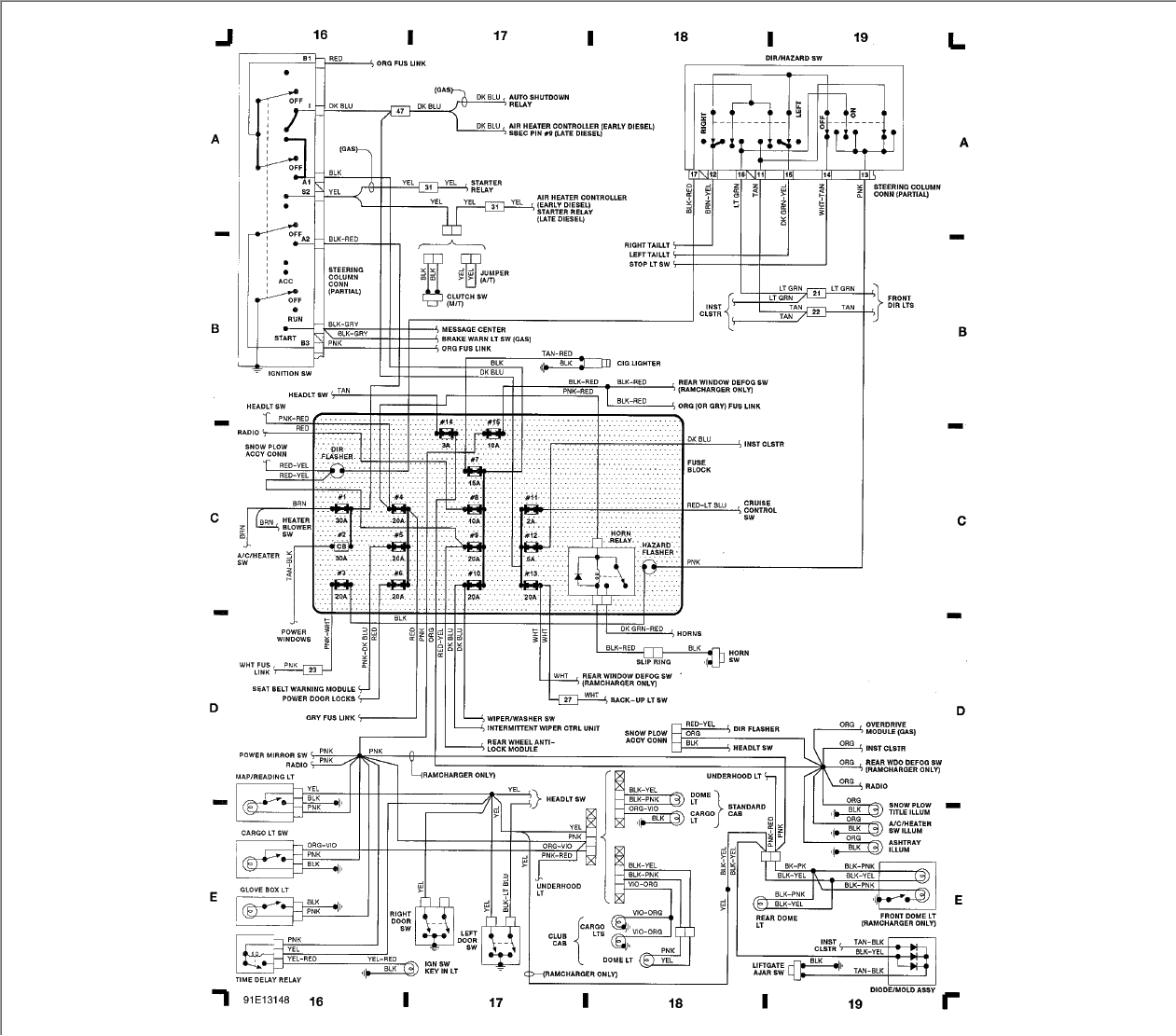 I Am Looking For The Wiring Diagram For A 1991 Dodge Diesel 2500 - 1991 Dodge RAM 250 Wiring Diagram