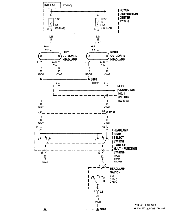 I Have A 2001 Dodge Ram 1500 The Left Headlight Goes Out  - 2001 Dodge RAM 1500 Headlight Switch Wiring Diagram