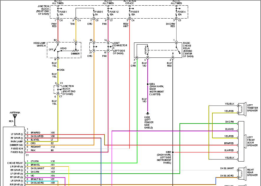 I Need To Know The Wiring On The Front Speakers For A 1998 Dodge Ram - 2008 Dodge RAM 2500 Speaker Wiring Diagram