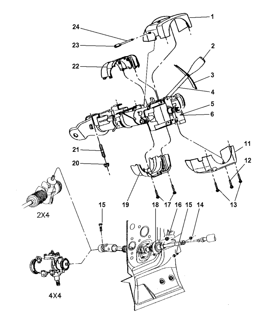 KJ95JX8AB Genuine Mopar SHROUD STEERING COLUMN - 2000 Dodge RAM 1500 Steering Colum Wiring Diagram