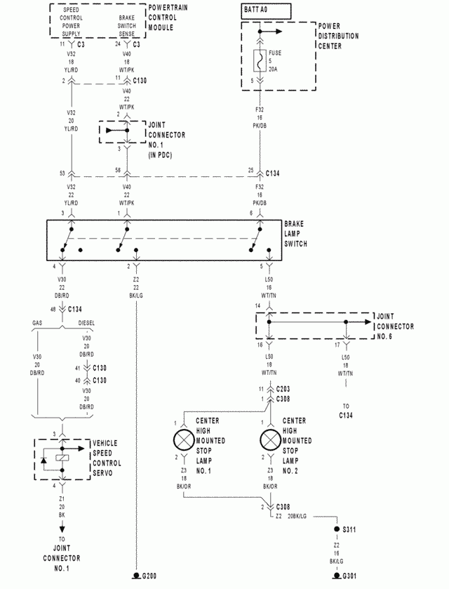 Looking For Wiring For The Rear Brake Light On 03 Dodge Ram Rear  - Dodge RAM Brake Switch Wiring Diagram