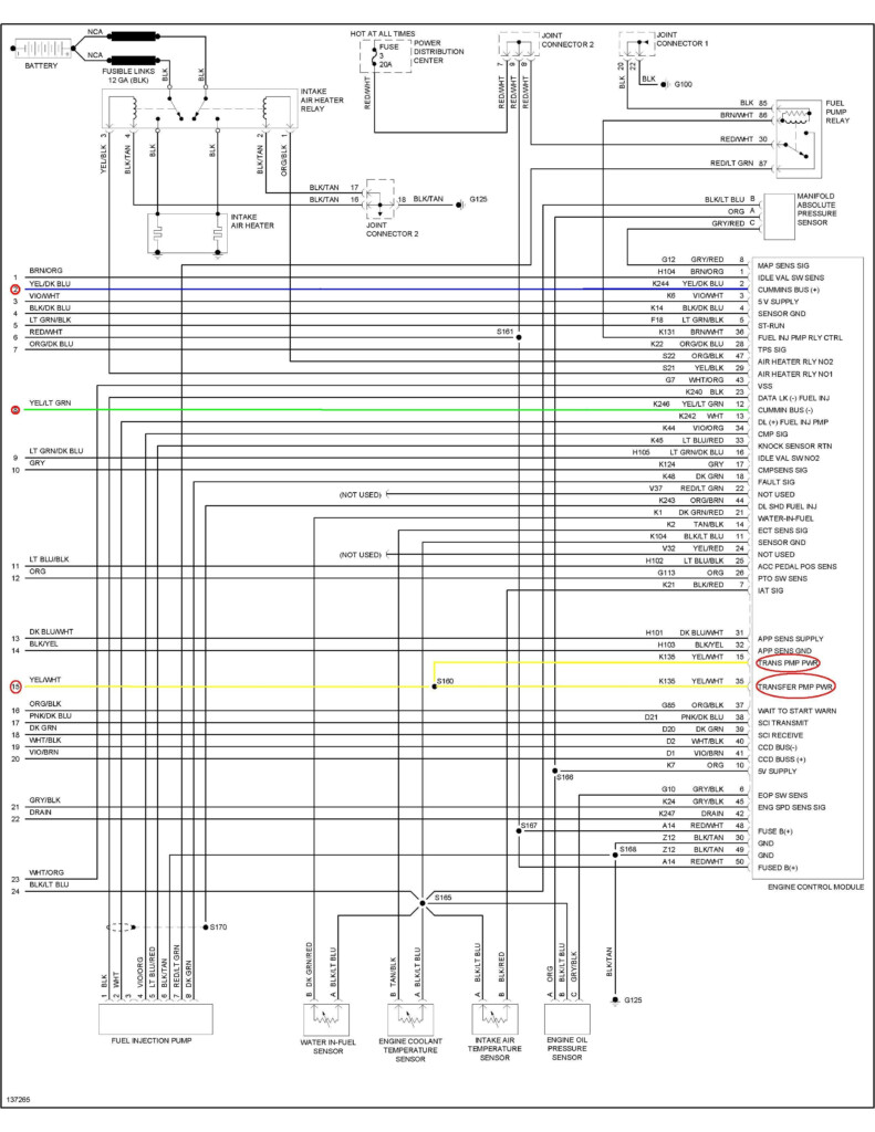 My 2000 Dodge Has A 5 9 Cummins I Am Not Getting Power To The Lift  - 2000 Dodge RAM Alternator Wiring Diagram