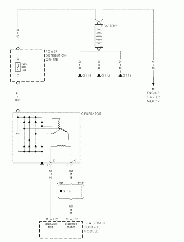 Need Charging System Wiring Diagram 2001 Dodge 1500 3 9 Vin  - 2001 Dodge RAM 1500 Alternator Wiring Diagram