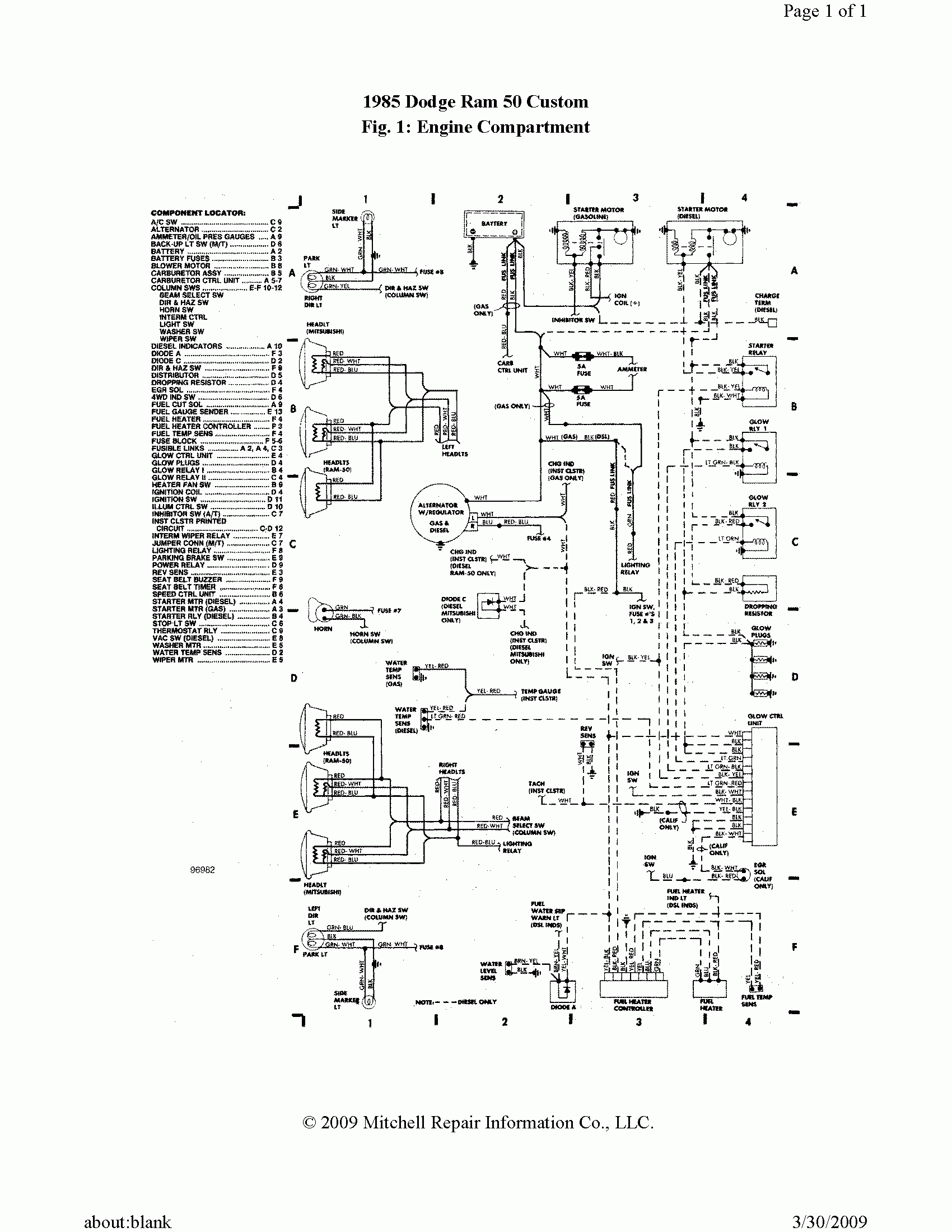 Need Igintion Wiring Diagram For Dodge Ram 50 1985 - 1985 Dodge RAM Engine Wiring Diagram