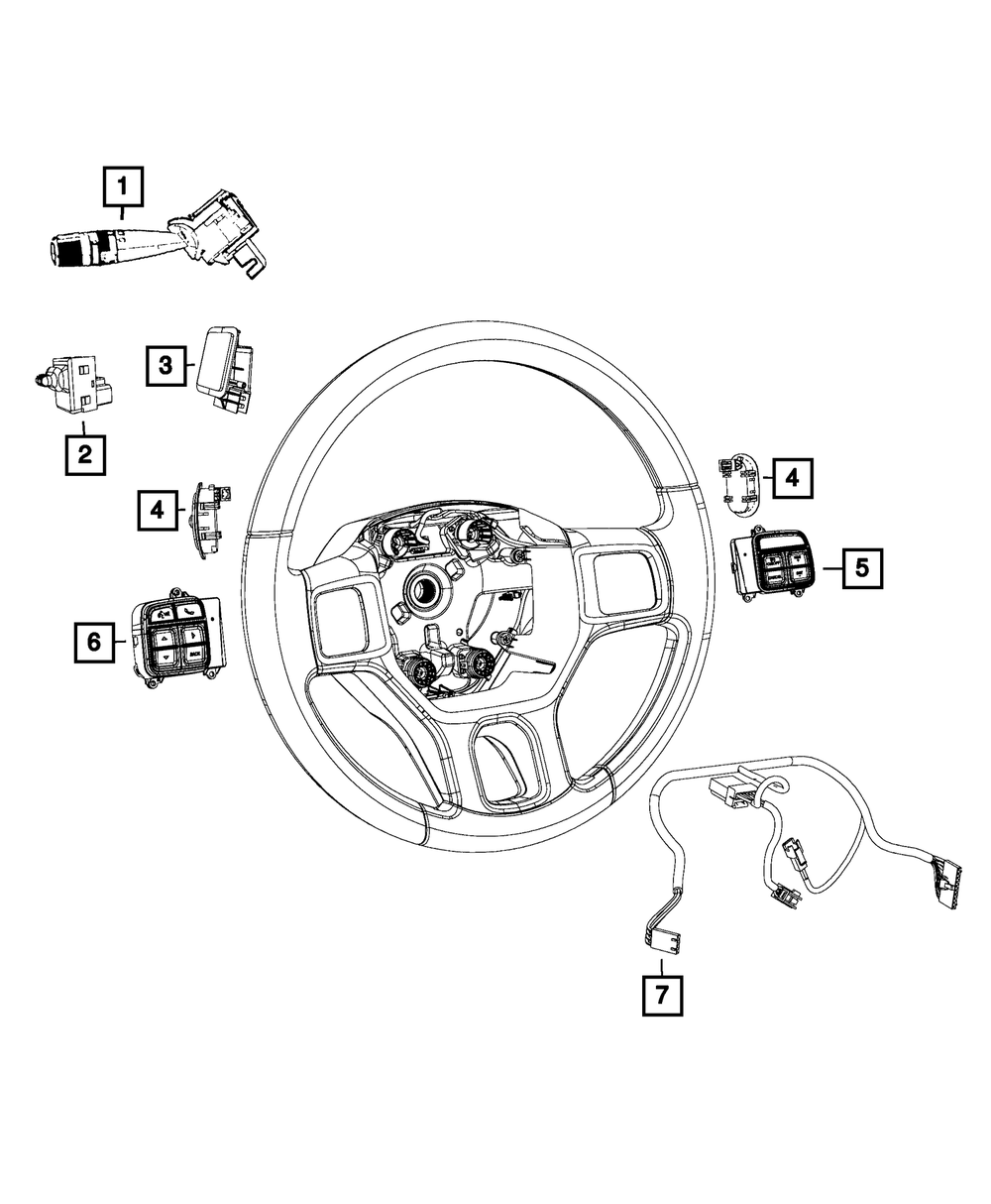 OEM NEW Mopar 12 20 Ram 1500 Classic 2500 3500 Steering Wheel Wiring  - 2017 Ram 2500 Tailgate Wiring Diagram