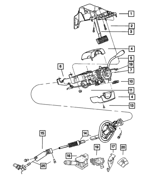 Steering Column For 2007 Dodge Ram 3500 Mopar Parts - 2007 Dodge RAM Steering Column Wiring Diagram