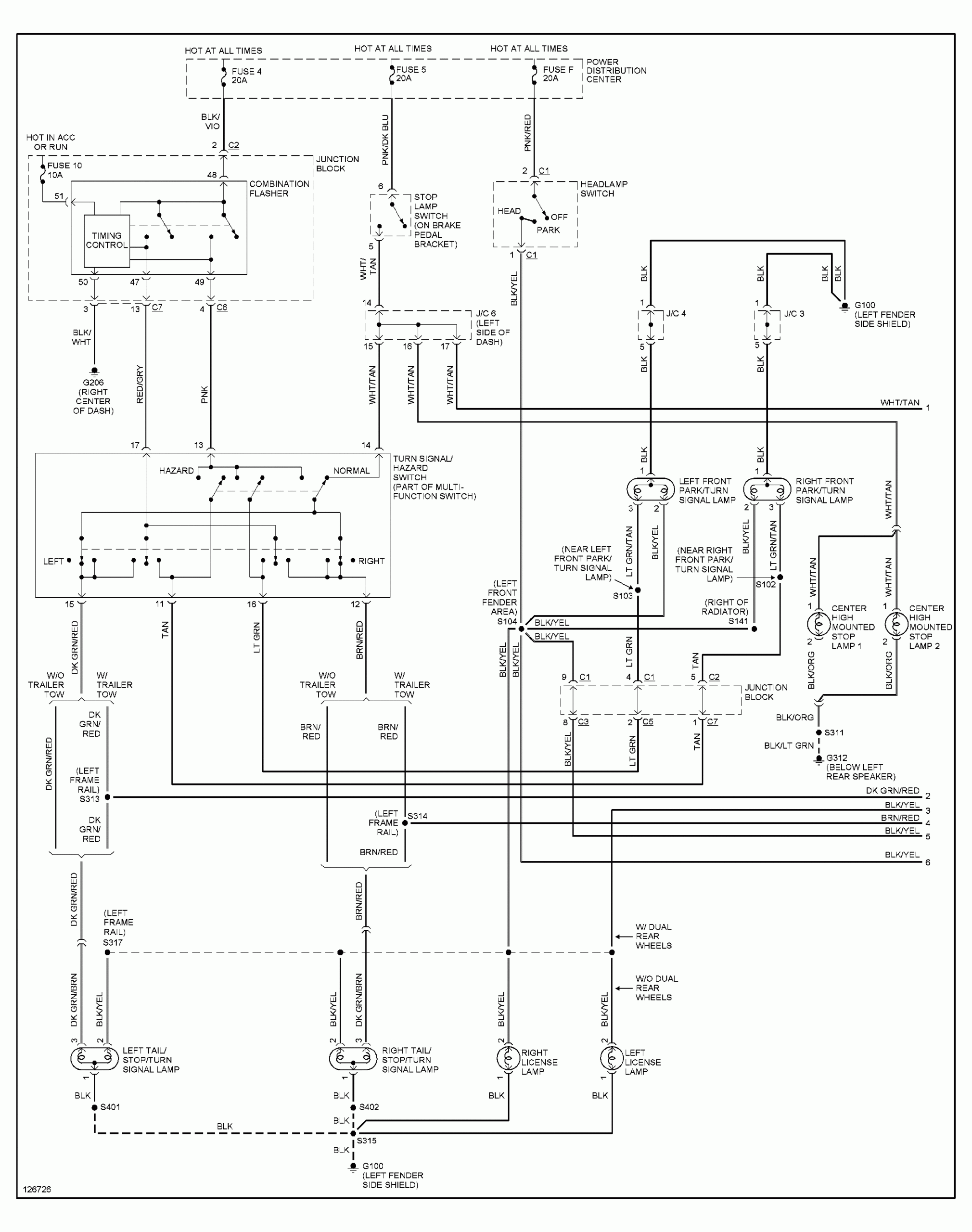 The 20 Amp Fuse For The Brake Lights Keeps Failing On My 2001 Dodge Ram  - 2001 Dodge RAM 2500 Turn Signal Wiring Diagram